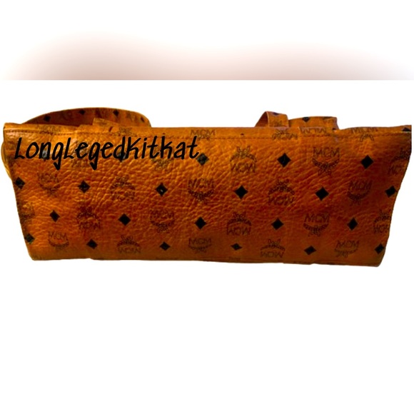 ‼️SOLD‼️MCM VISETOS MONOGRAM COGNAC BROWN SHOULDER TOTE BAG - Picture 6 of 9